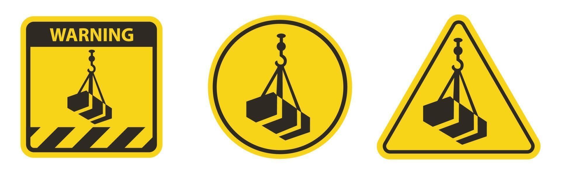 Beware Overhead Load Symbol Isolate On White Background vector