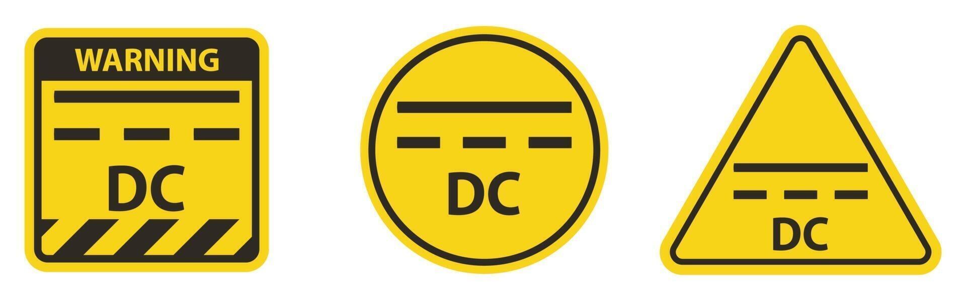 Direct Current DC Symbol Sign vector