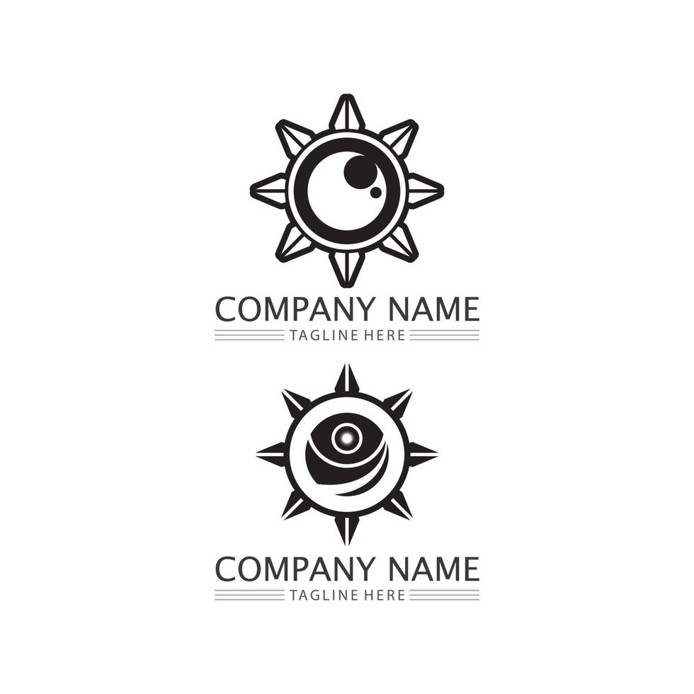 icono de ojo y diseño de visión, símbolo de logotipo, vector y espiritualidad