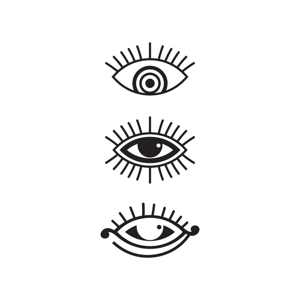 eye icon and vision design logo symbol vector and spirituality