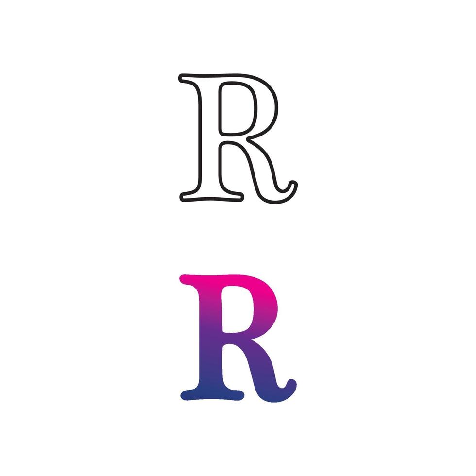R Letter and RR font logo vector illustration icon