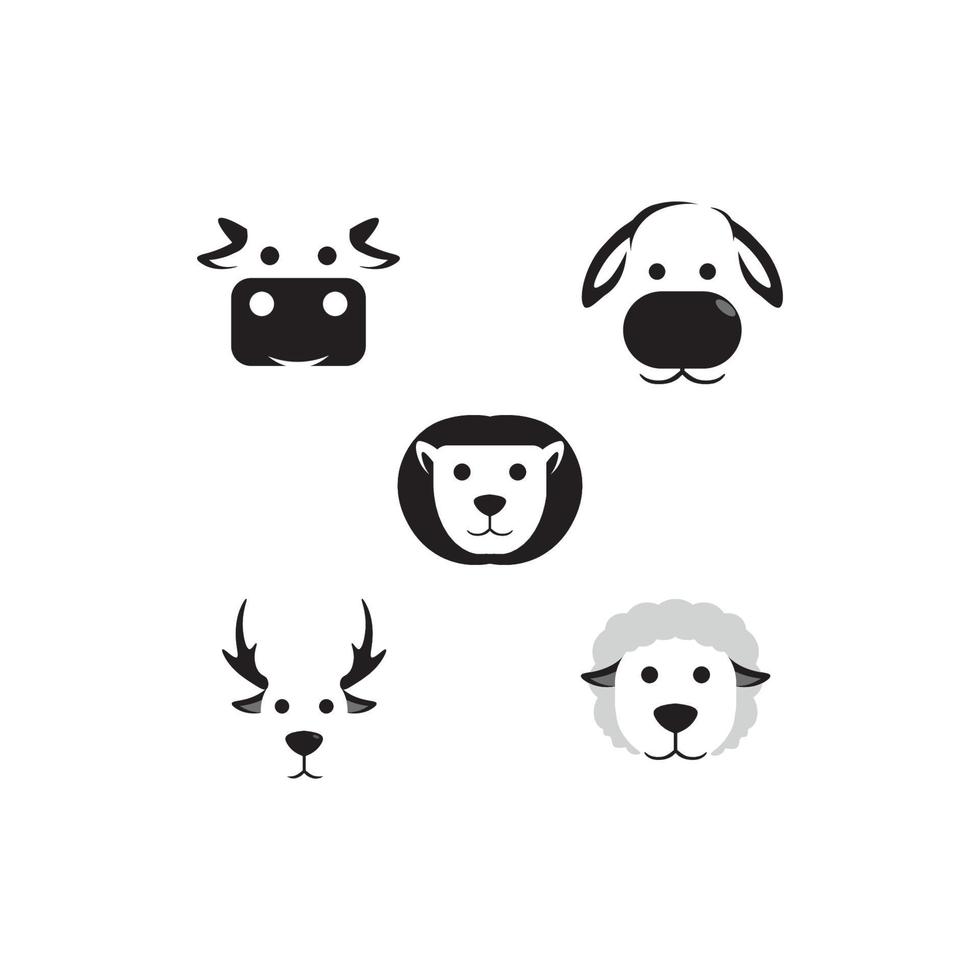 icono de animal y plantilla de logotipo de vaca icono de vector perro o mascota