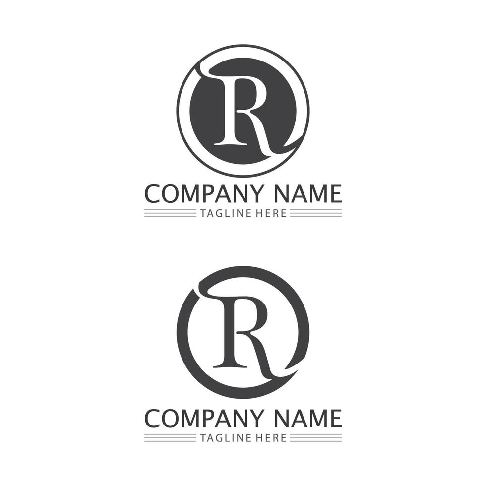 R Letter and RR font logo vector illustration icon