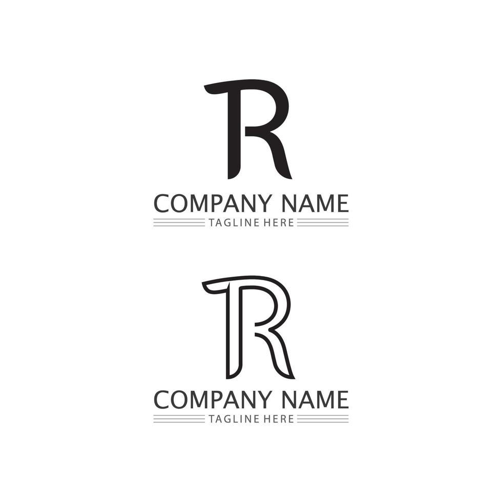 Letra r y icono de ilustración de vector de logotipo de fuente rr