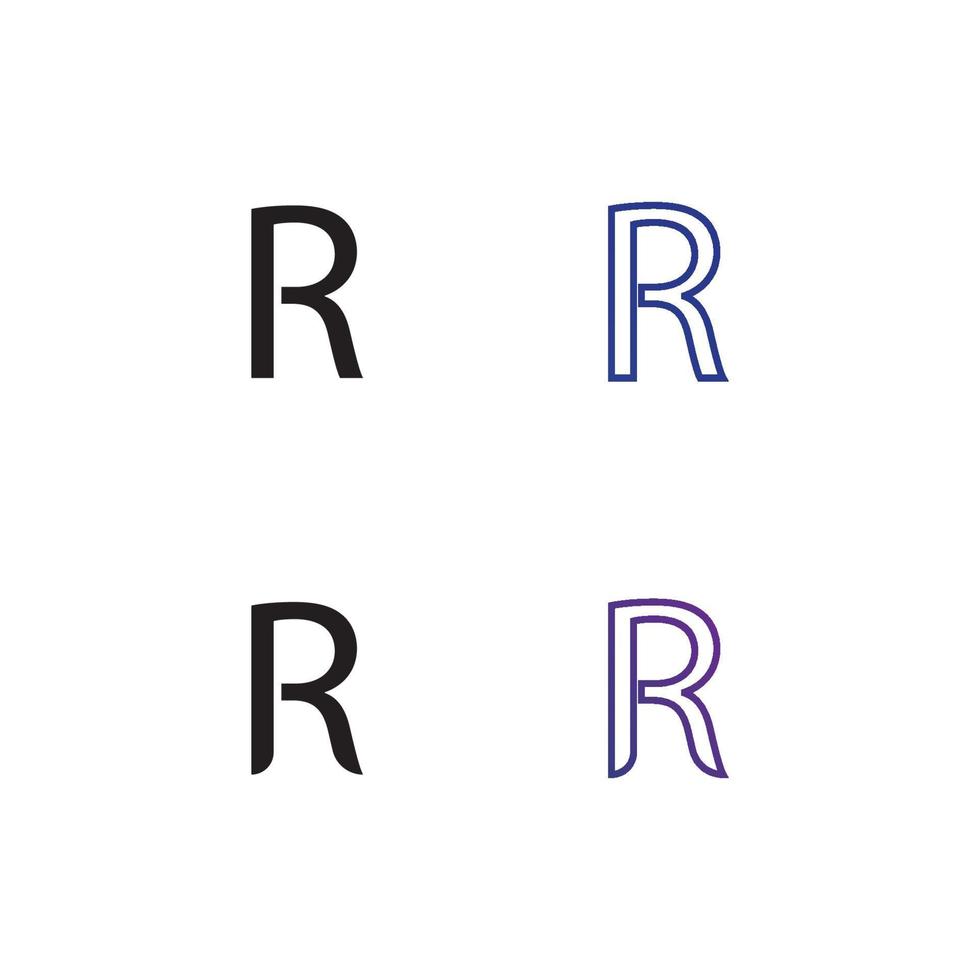 Letra r y icono de ilustración de vector de logotipo de fuente rr