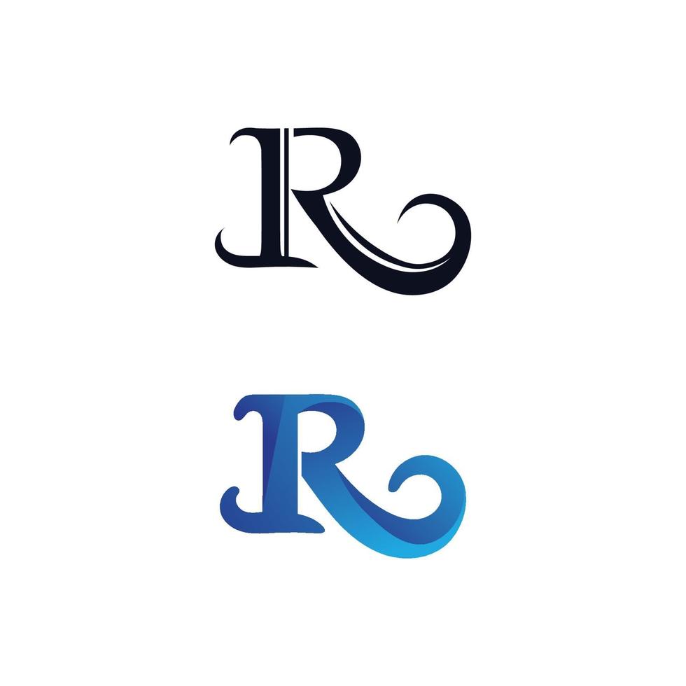 Letra r y icono de ilustración de vector de logotipo de fuente rr