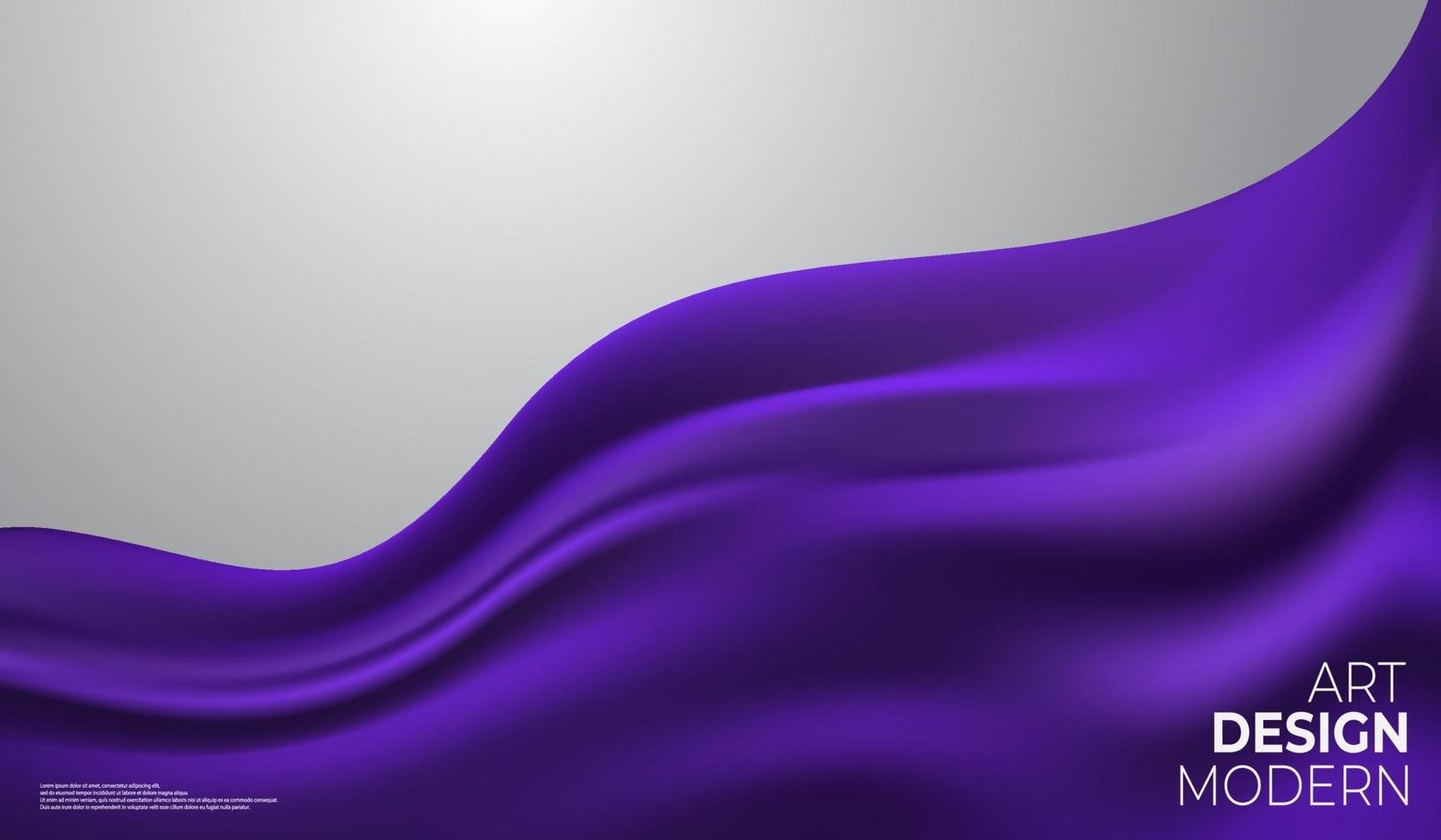 ilustración vectorial de tela de seda o satén púrpura. vector