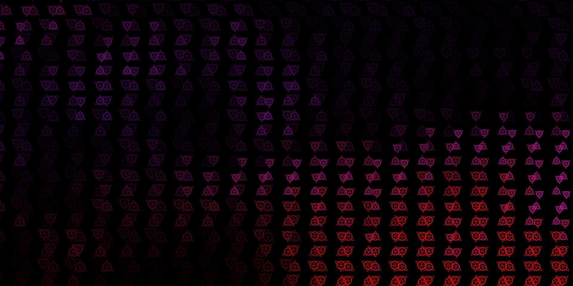 Dark Purple, Pink vector template with esoteric signs.