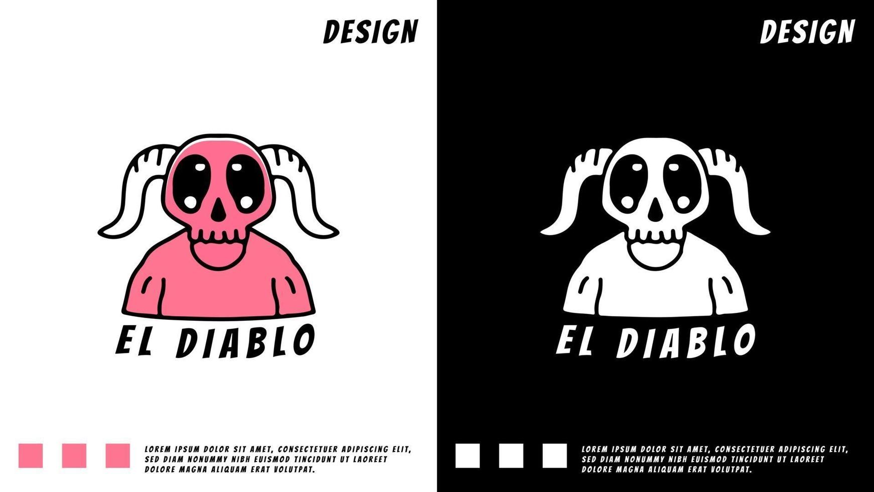 pequeño diablo rojo, ilustración para camiseta vector