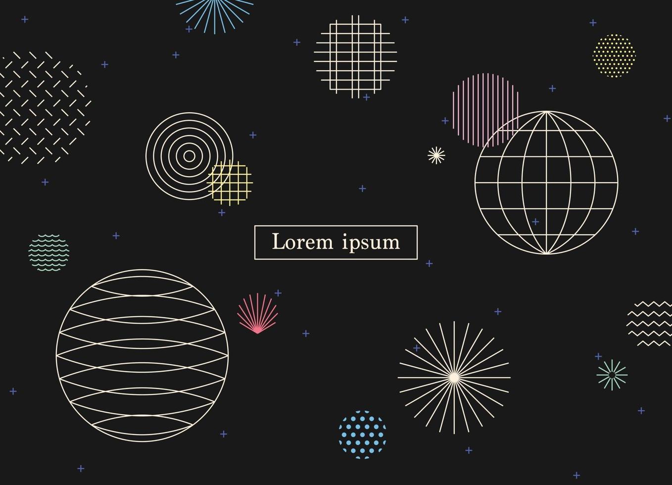 The lines are in a circle in various patterns. vector