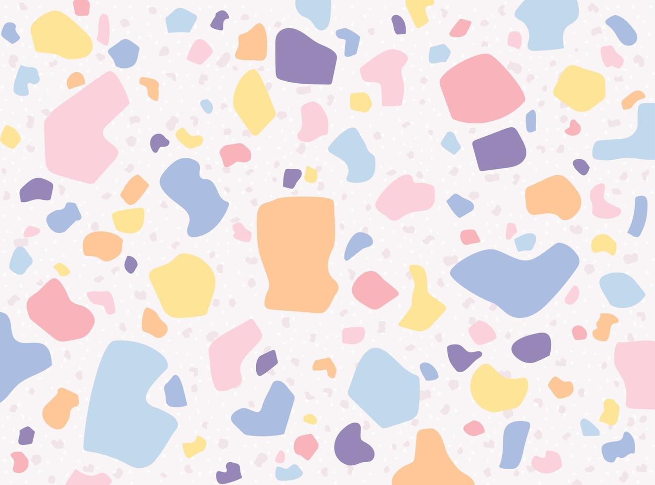 Terrazzo pattern in bright pastel colors. vector