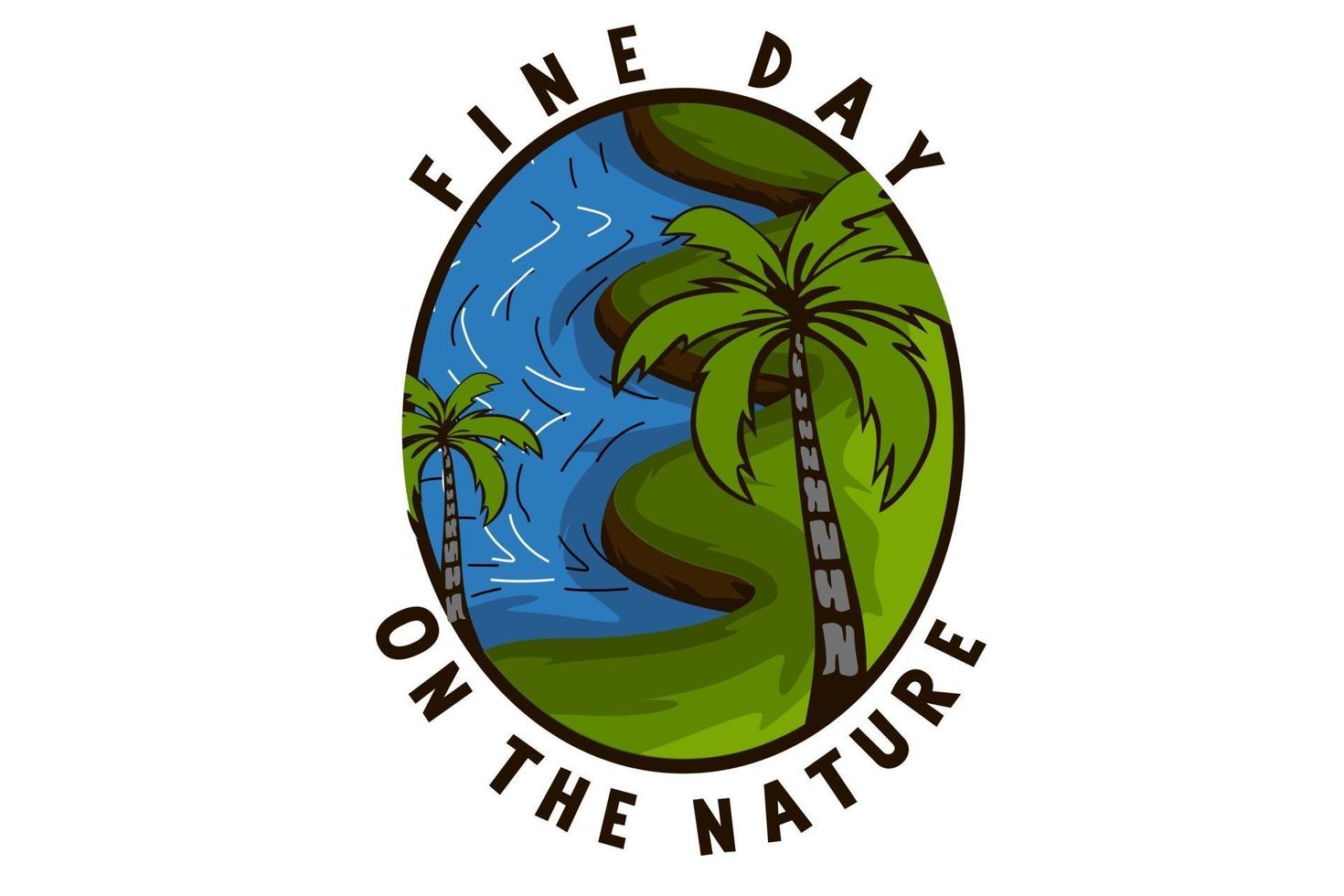 fine day on the nature illustration design vector