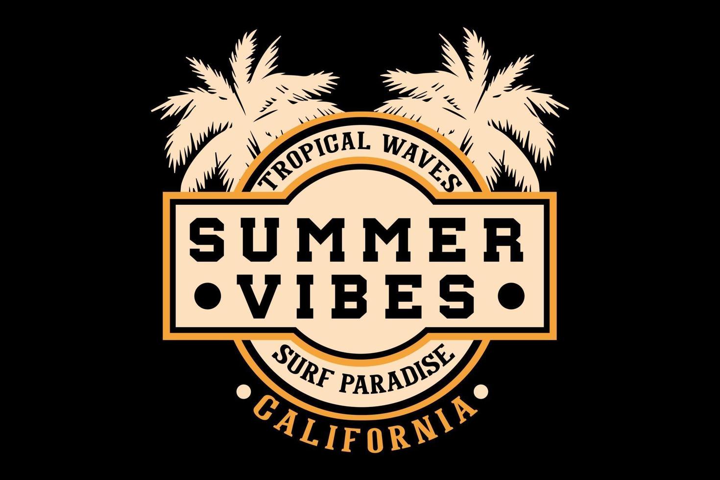 summer vibes surf paradise typography design vector