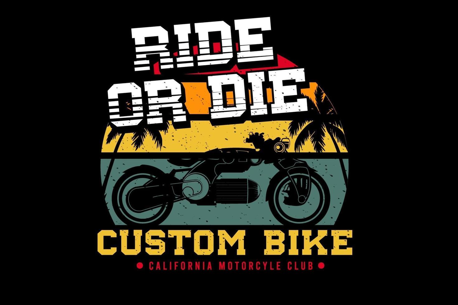 custom bike california club  silhouette design vector