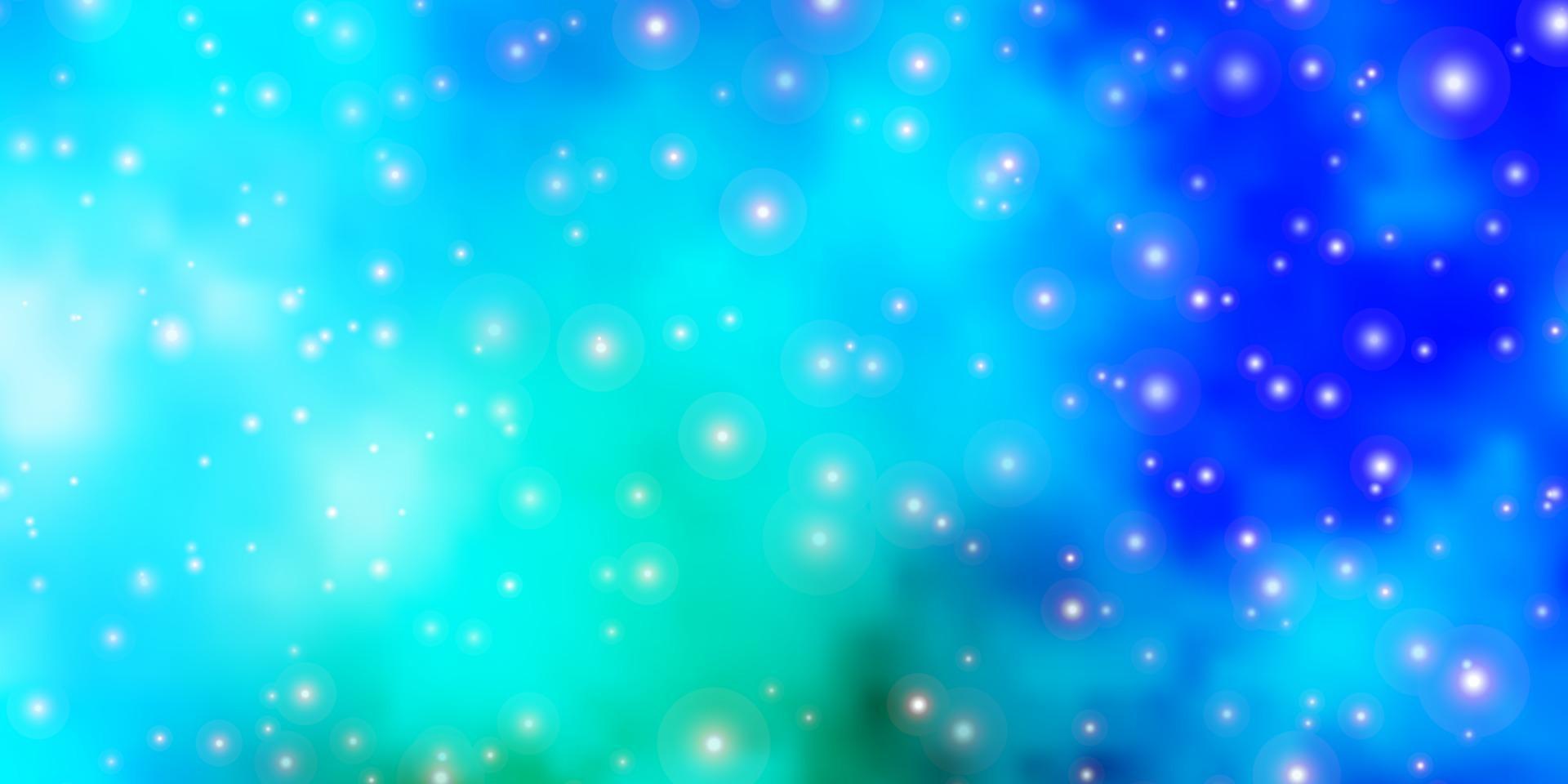 Light Blue, Green vector template with neon stars.