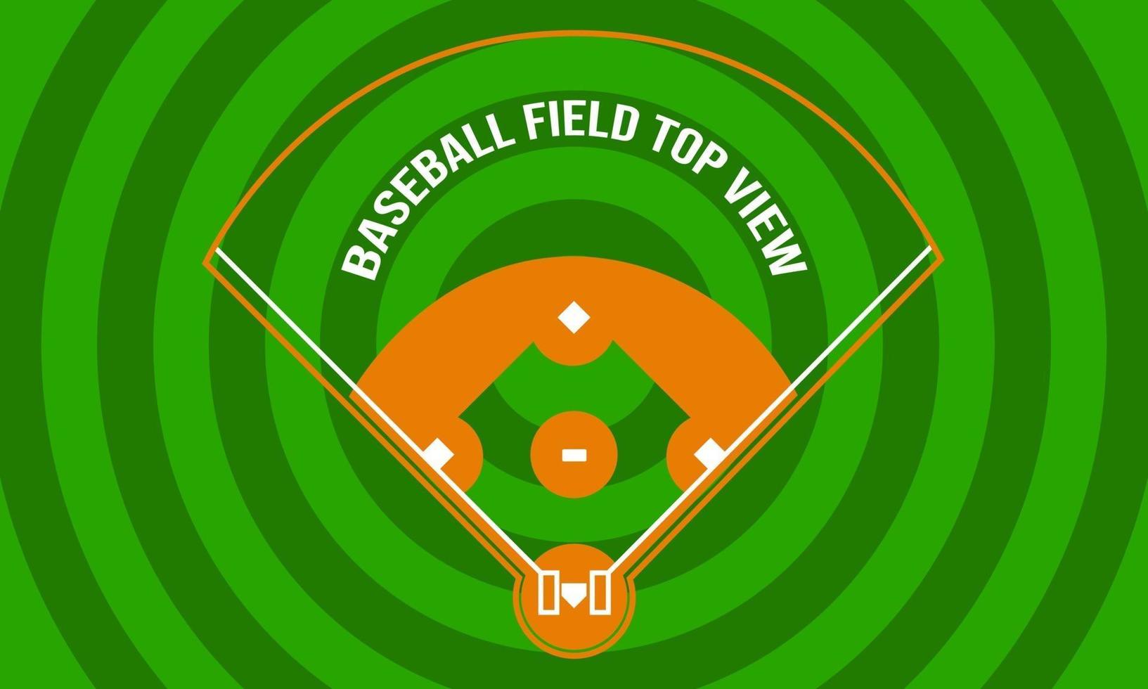 Baseball field top view outdoor background design vector