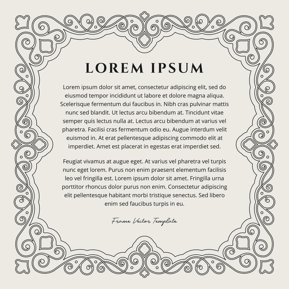 Border frame Classic luxury vintage, mandala frame pattern vector
