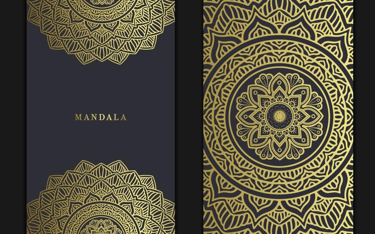 Luxury gold mandala ornate background for wedding invitation vector