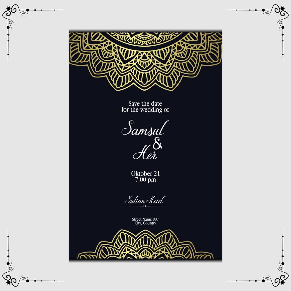 Luxury mandala pattern background with golden arabesque vector