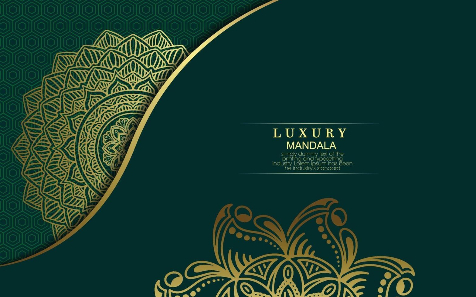 Luxury gold mandala ornate background for wedding invitation vector