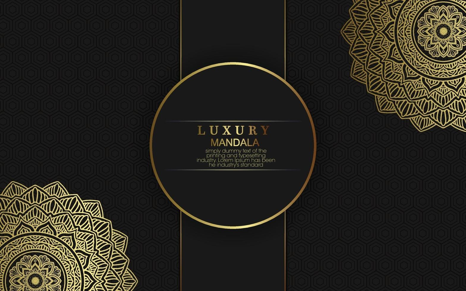 Luxury gold mandala ornate background for wedding invitation vector