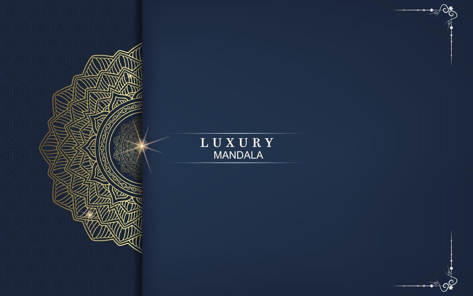 Luxury gold mandala ornate background for wedding invitation vector