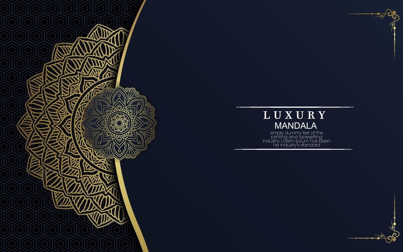 Luxury gold mandala ornate background for wedding invitation vector