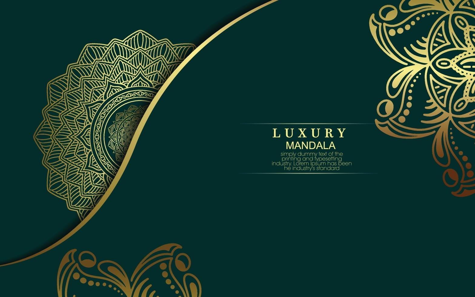 Luxury gold mandala ornate background for wedding invitation vector