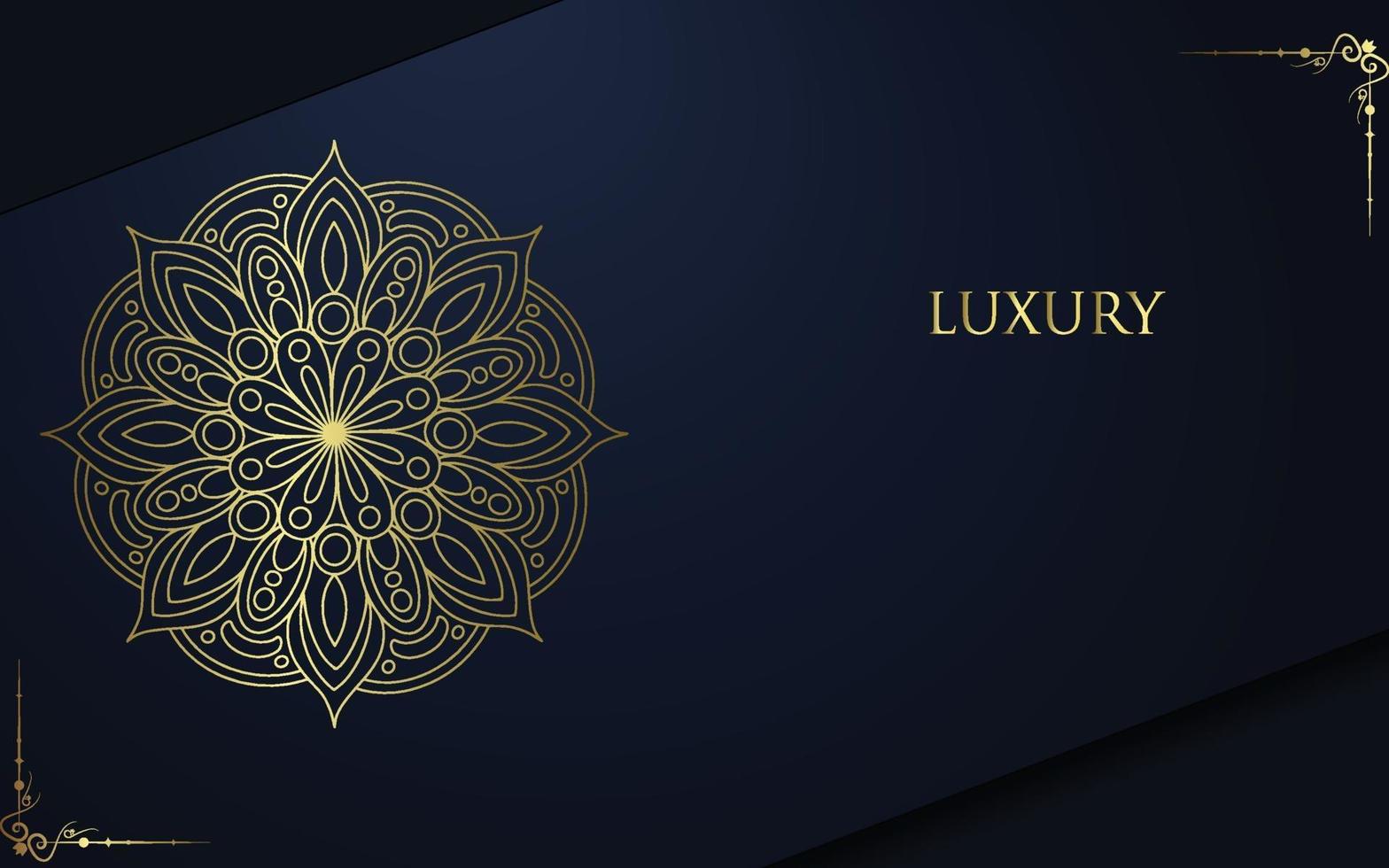 Luxury gold mandala ornate background for wedding invitation vector