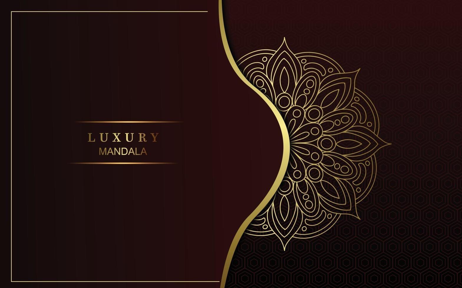 Luxury gold mandala ornate background for wedding invitation vector