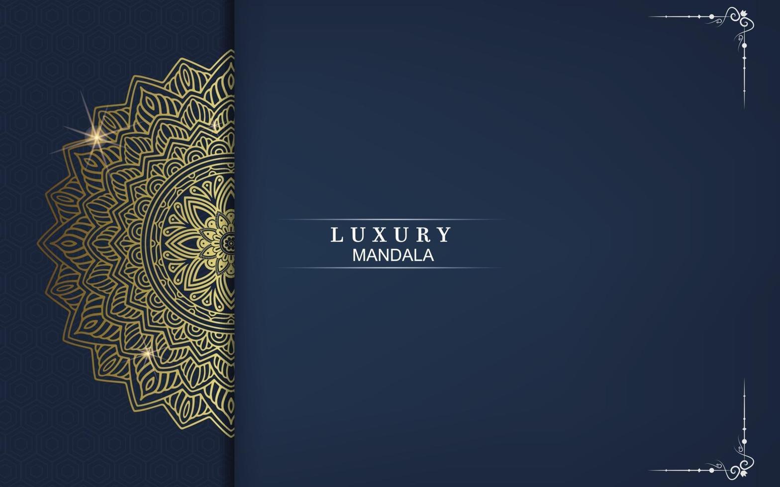 Luxury gold mandala ornate background for wedding invitation vector