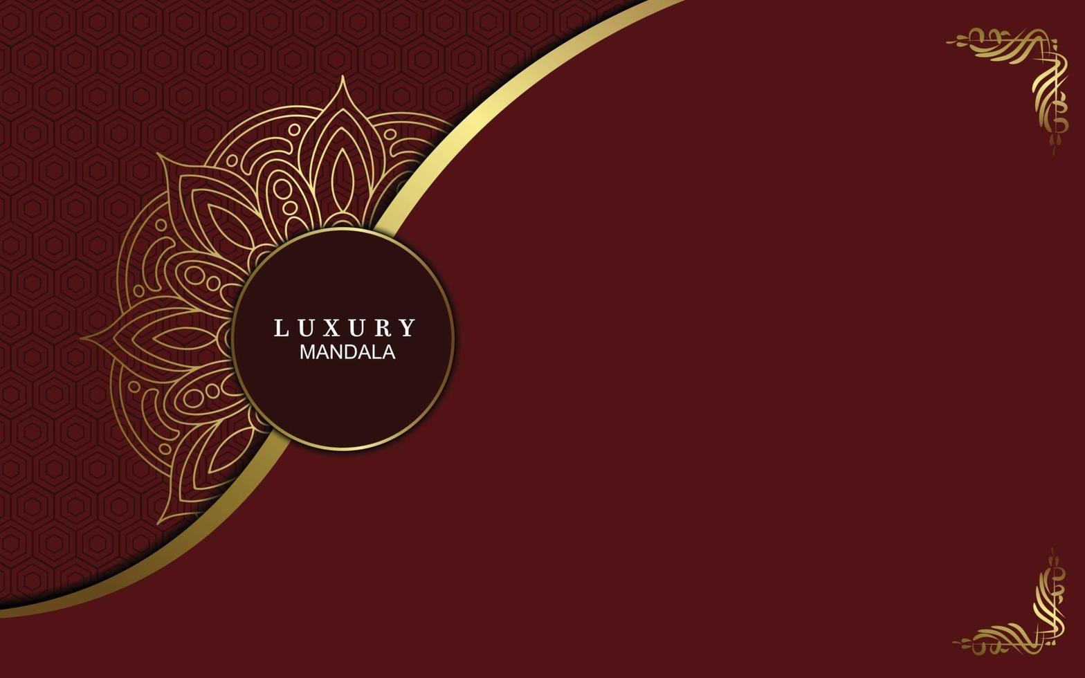 Luxury gold mandala ornate background for wedding invitation vector