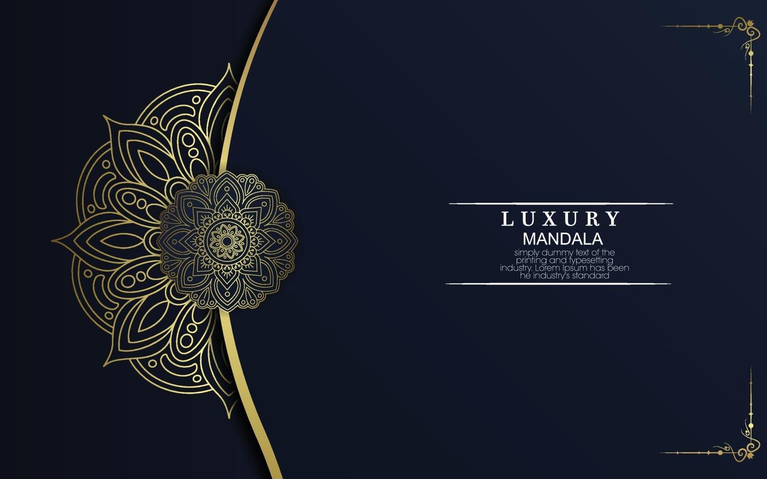 Luxury gold mandala ornate background for wedding invitation vector