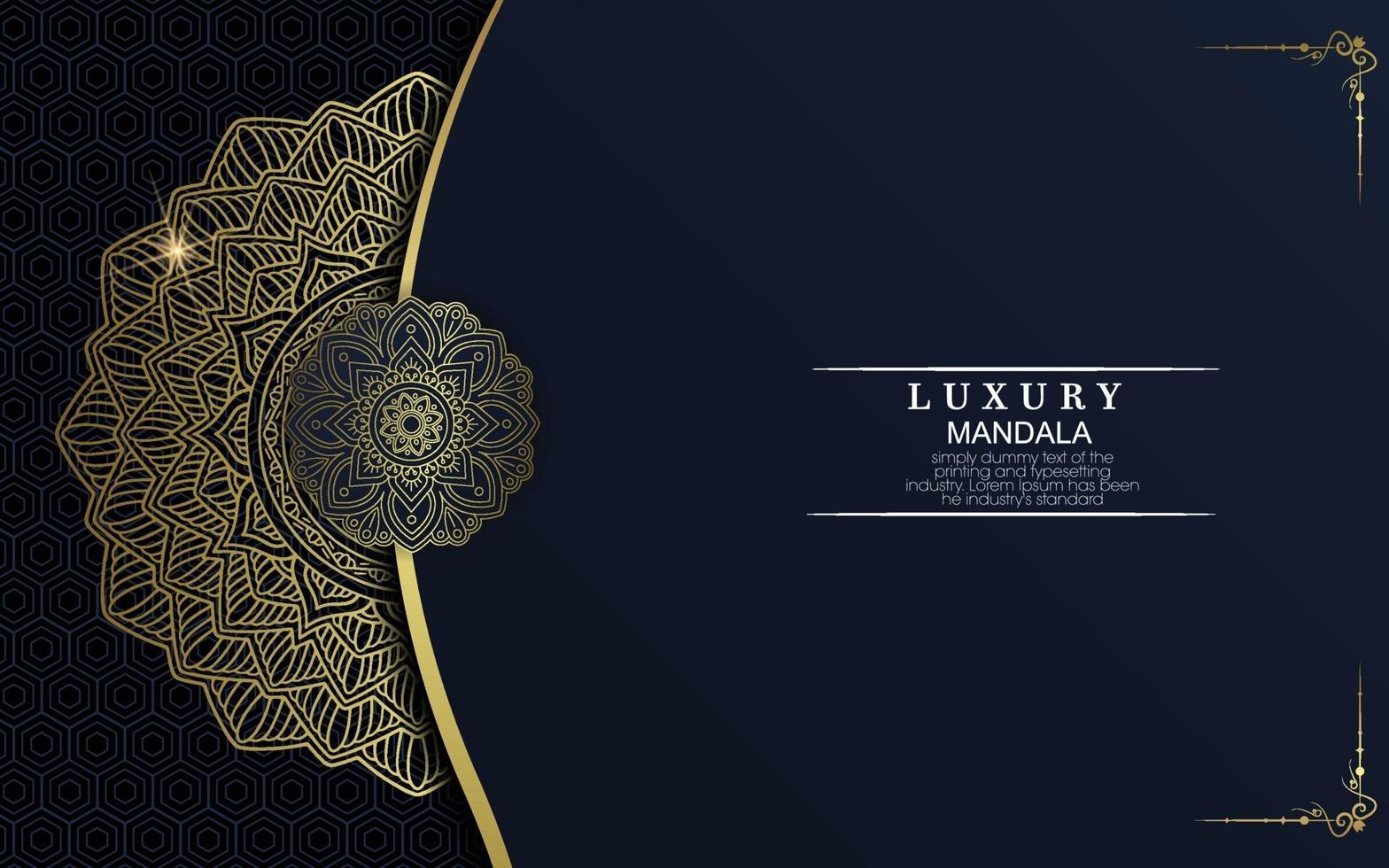 Luxury gold mandala ornate background for wedding invitation vector