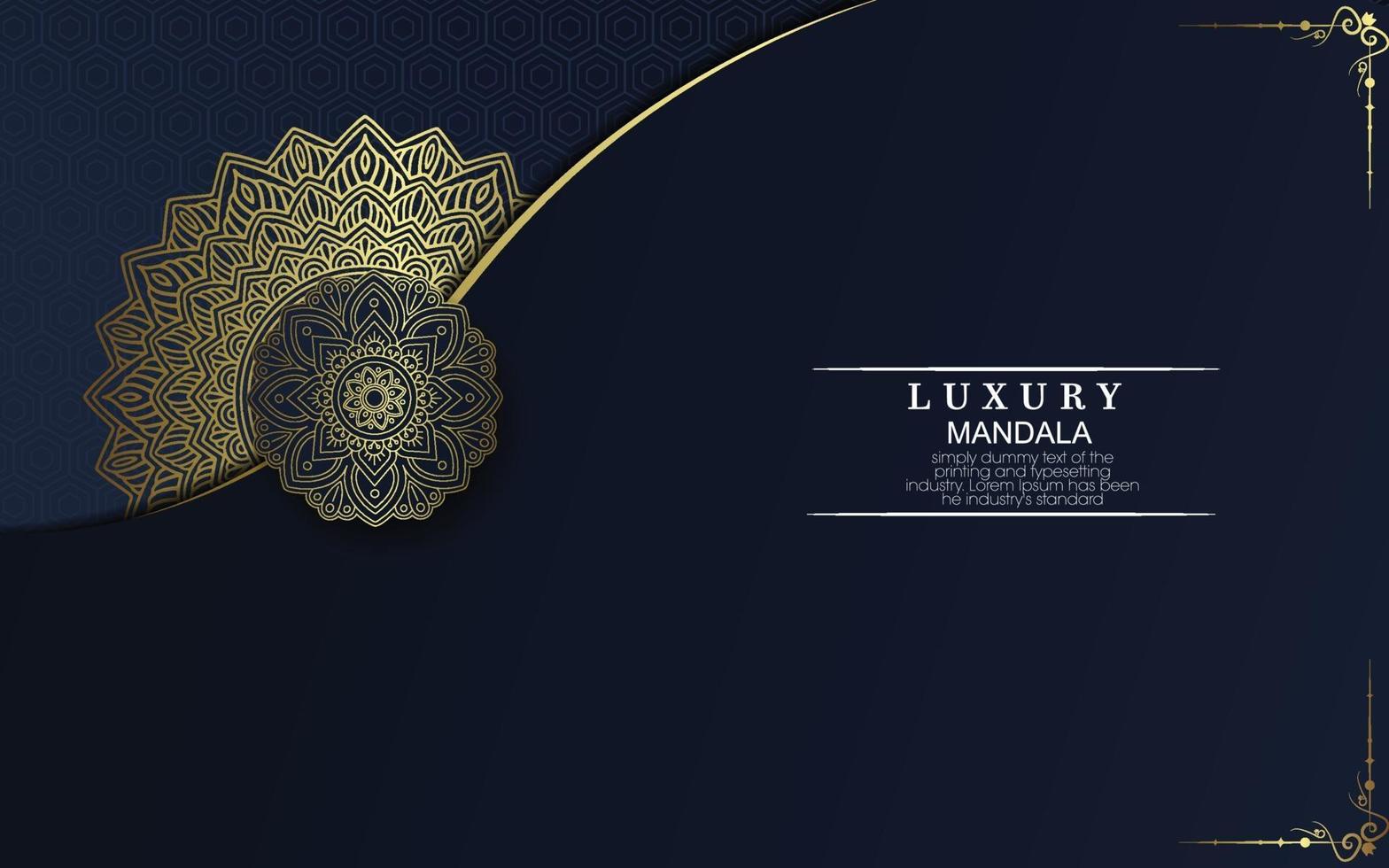 Luxury gold mandala ornate background for wedding invitation vector