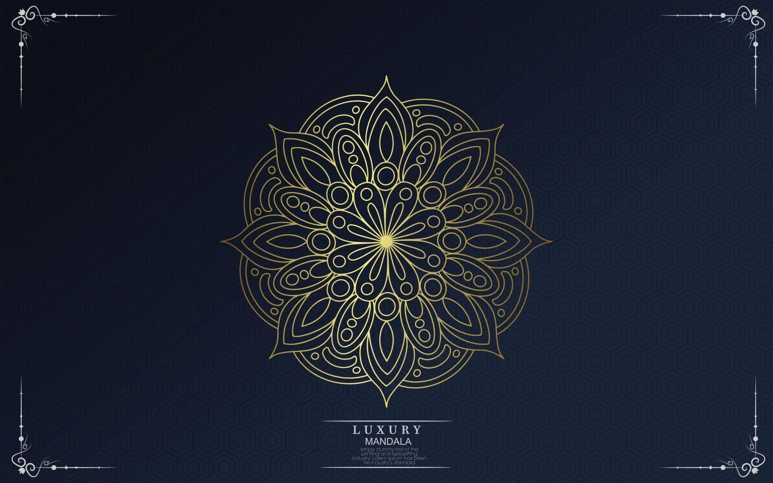 Luxury gold mandala ornate background for wedding invitation vector