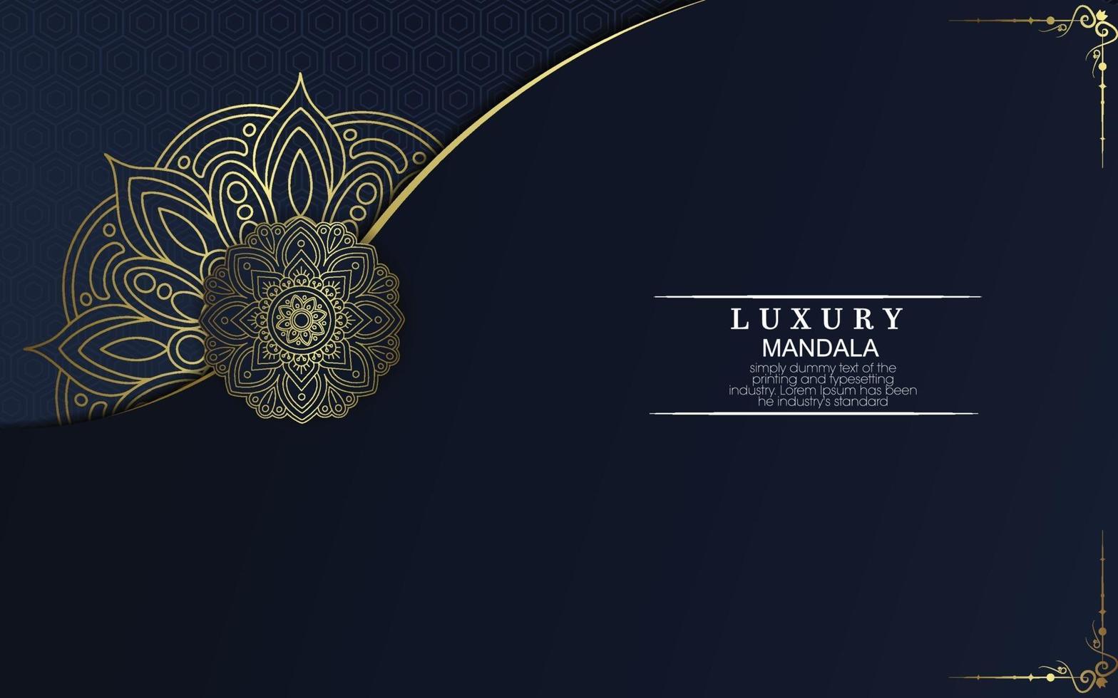 Luxury gold mandala ornate background for wedding invitation vector