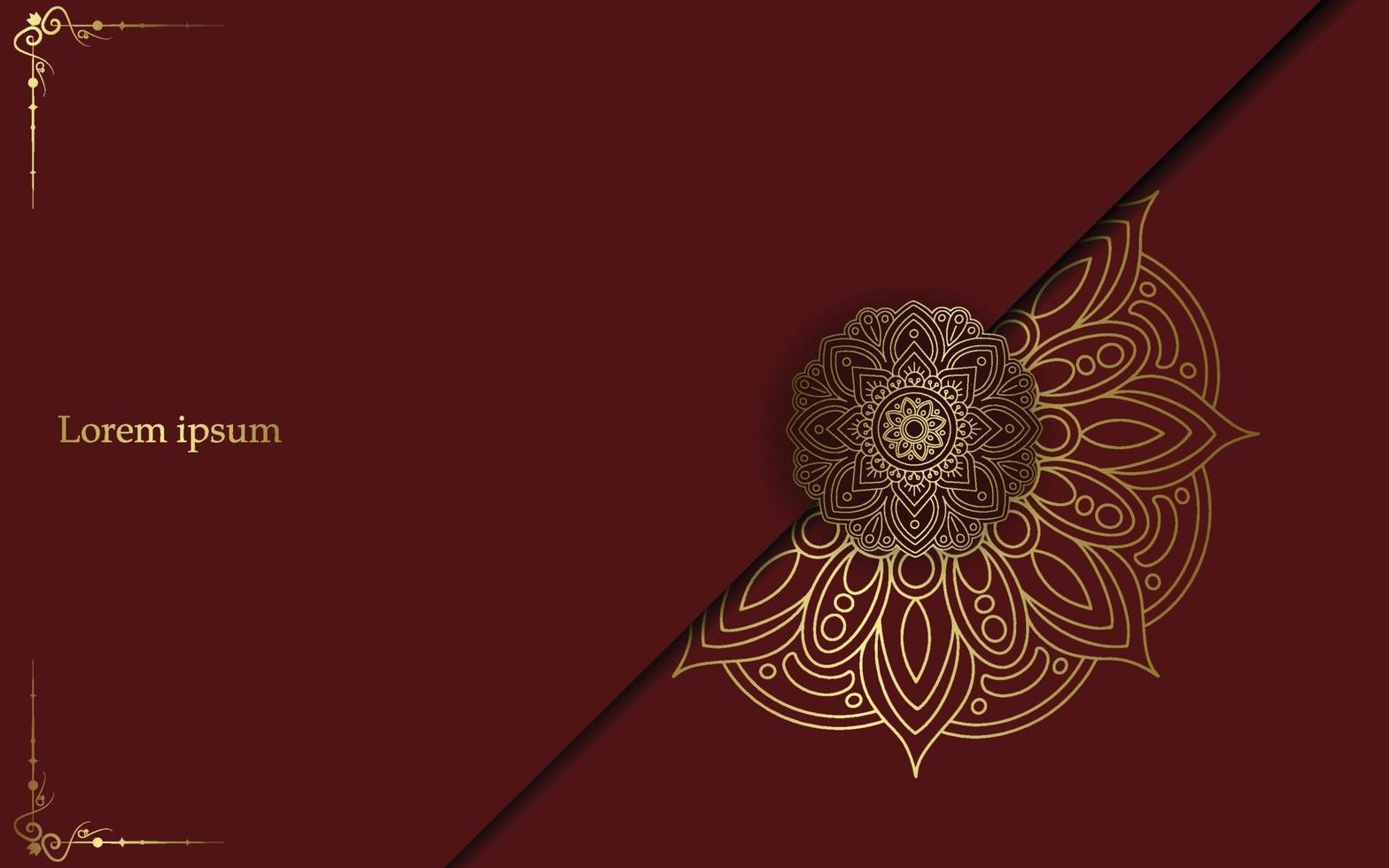 Luxury gold mandala ornate background for wedding invitation vector