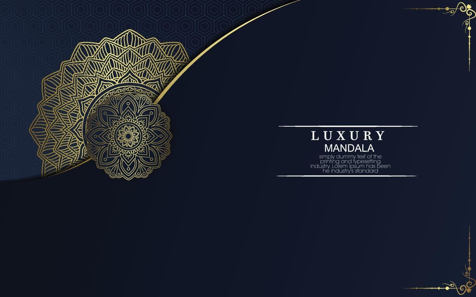 Luxury gold mandala ornate background for wedding invitation vector