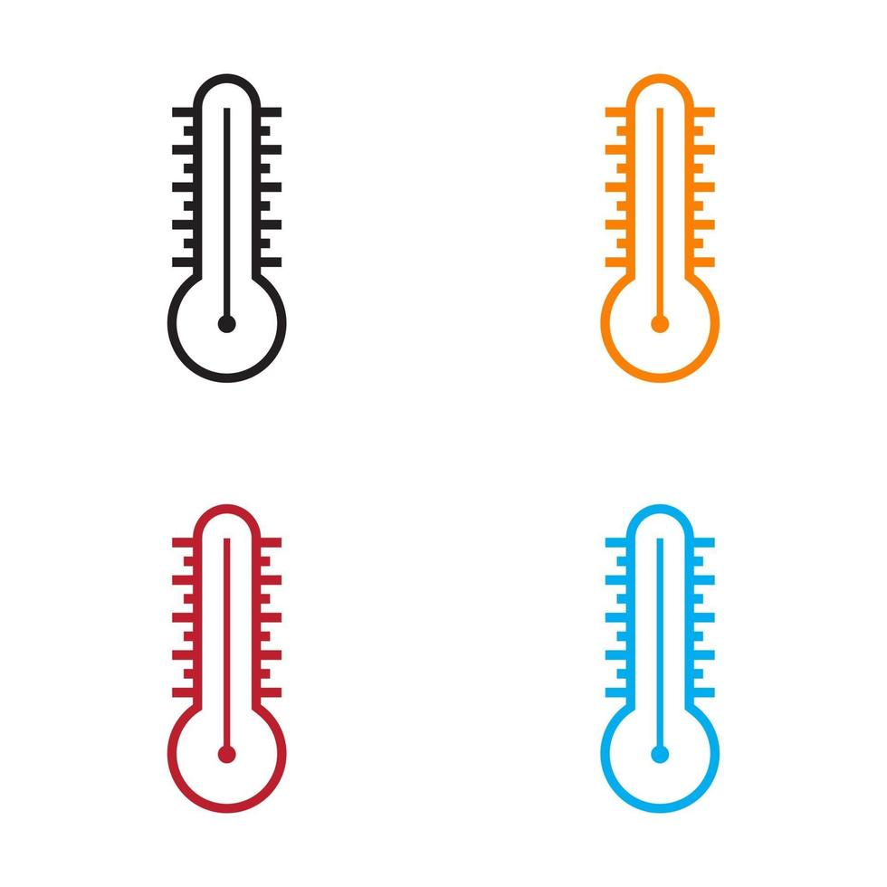 Thermometer icon logo design template vector