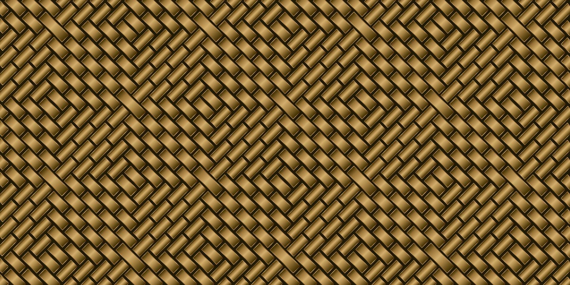 Forma de rectángulo de patrón geométrico con fondo dorado y negro vector