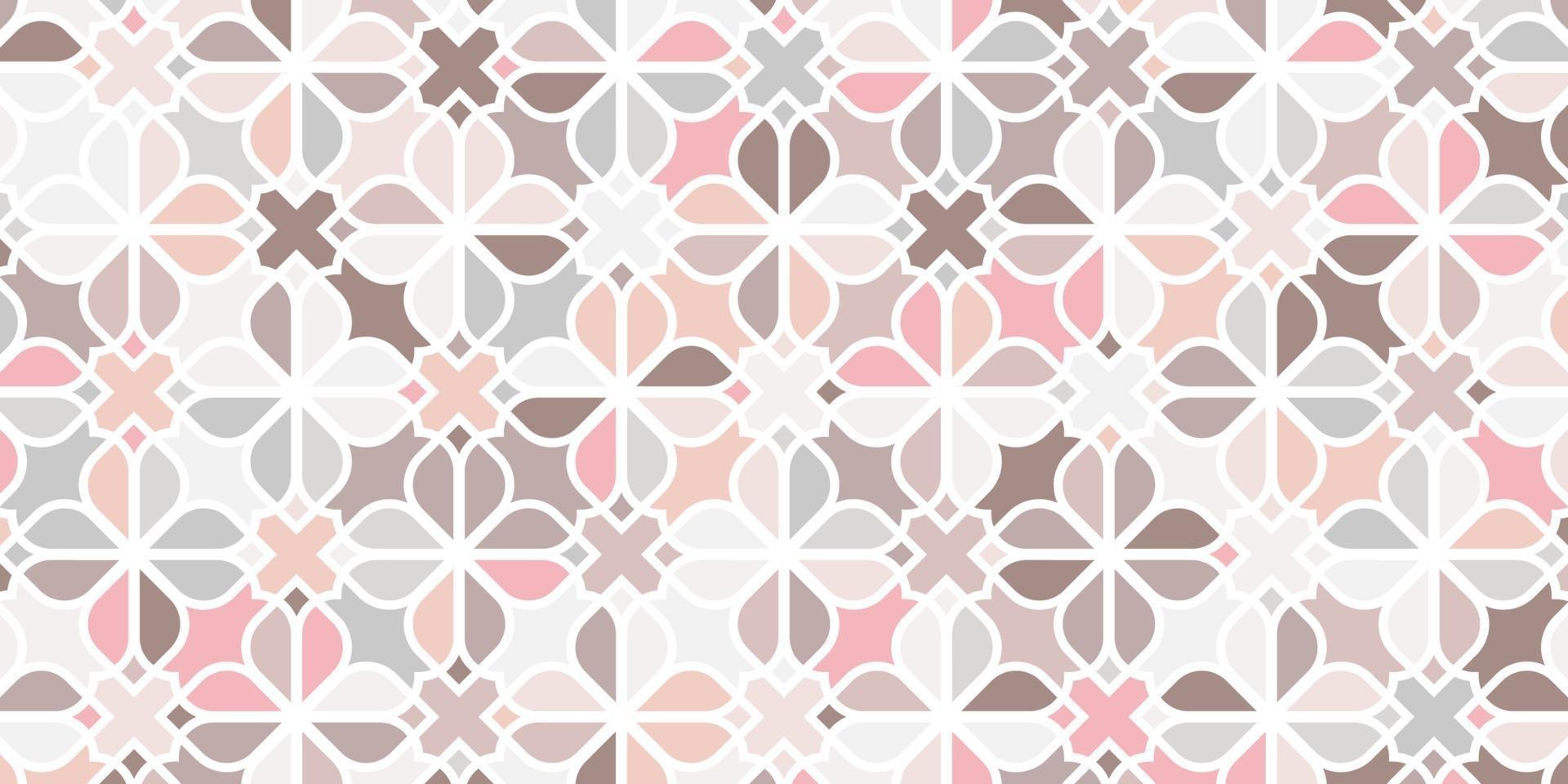 Geometric pattern floral design elegant pink background vector