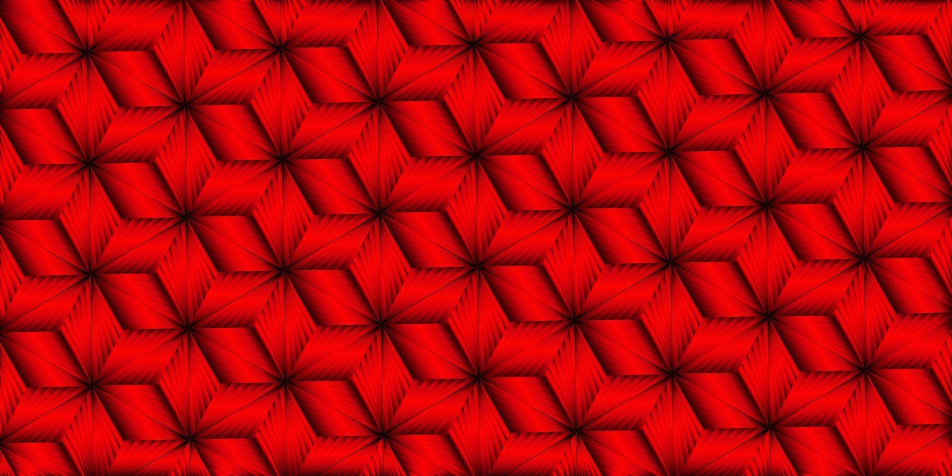 Red metallic background pattern with polygonal stripes line weave vector