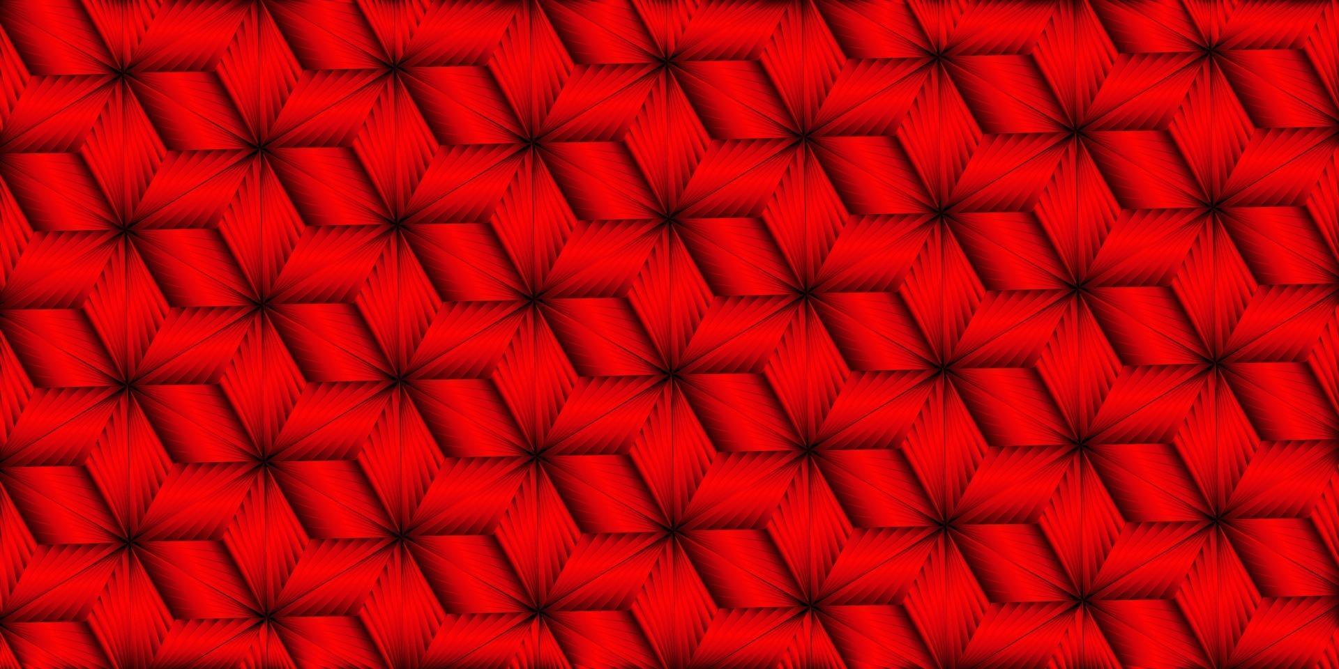 Red metallic background pattern with polygonal stripes line weave vector