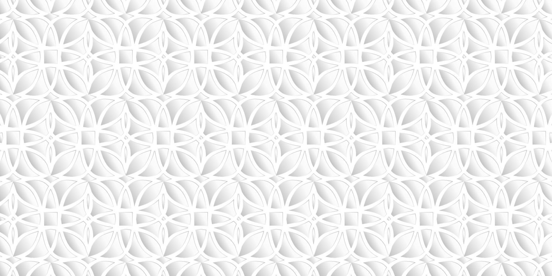 Geometric pattern design modern floral white and gray background vector