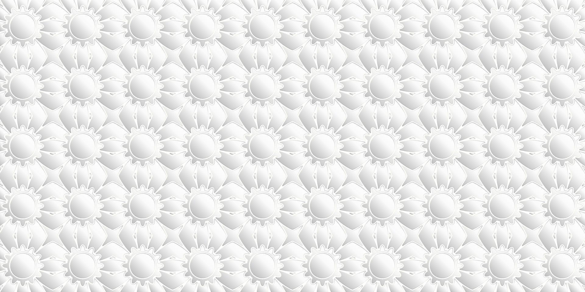 Geometric pattern design modern floral white and gray background vector