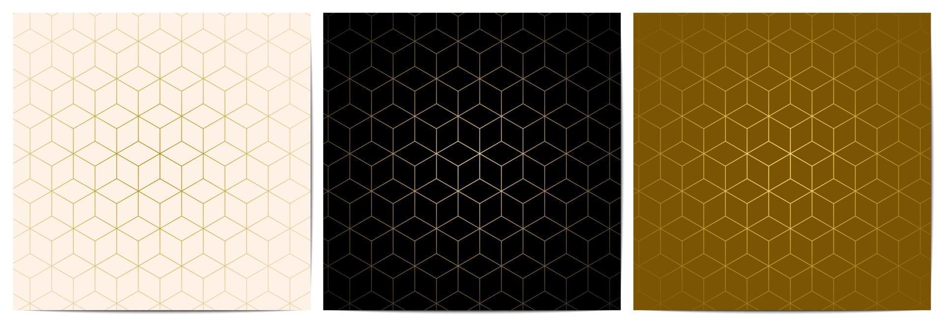 Geometric pattern with golden lines luxury background vector