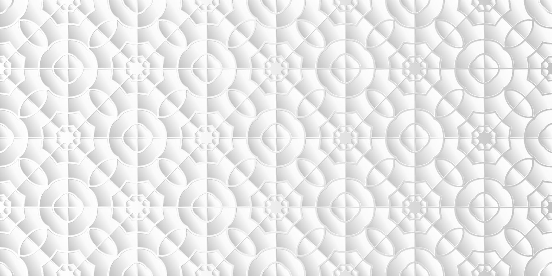 Abstract geometric pattern floral white background design modern vector