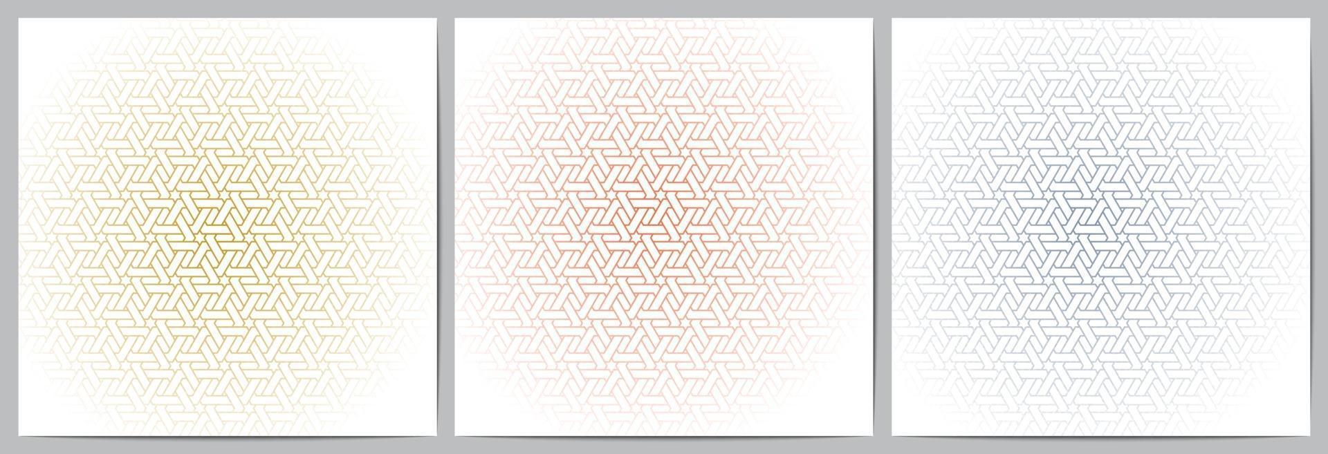 Set of abstract geometric pattern with polygonal lines overlapping vector