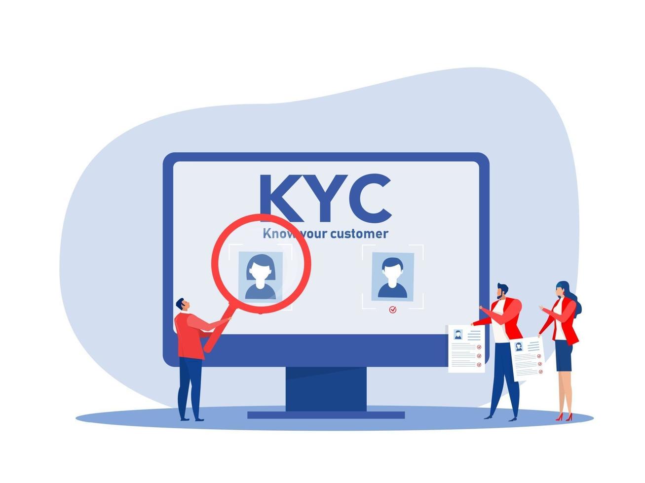 KYC or know your customer with business verifying the identity vector